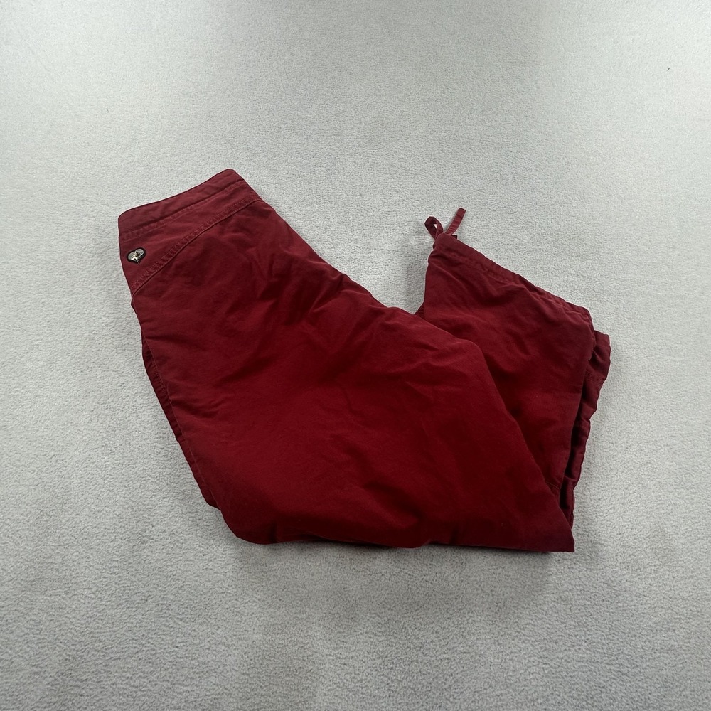 Kuhl Pants Womens Medium Red Cropped Capri Hiking Twill Kuhl Dry Zip Pocket